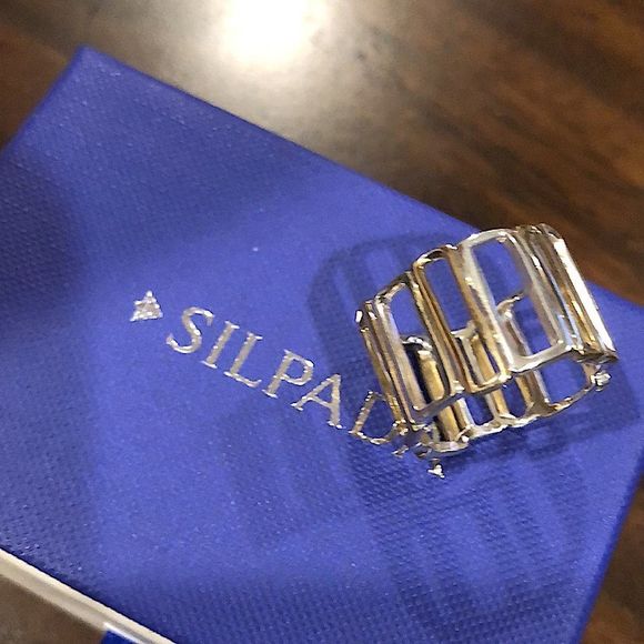 SILPADA Sterling Silver and Gold Tone Framework Two Tone Ring Sz 6 - Picture 12 of 12